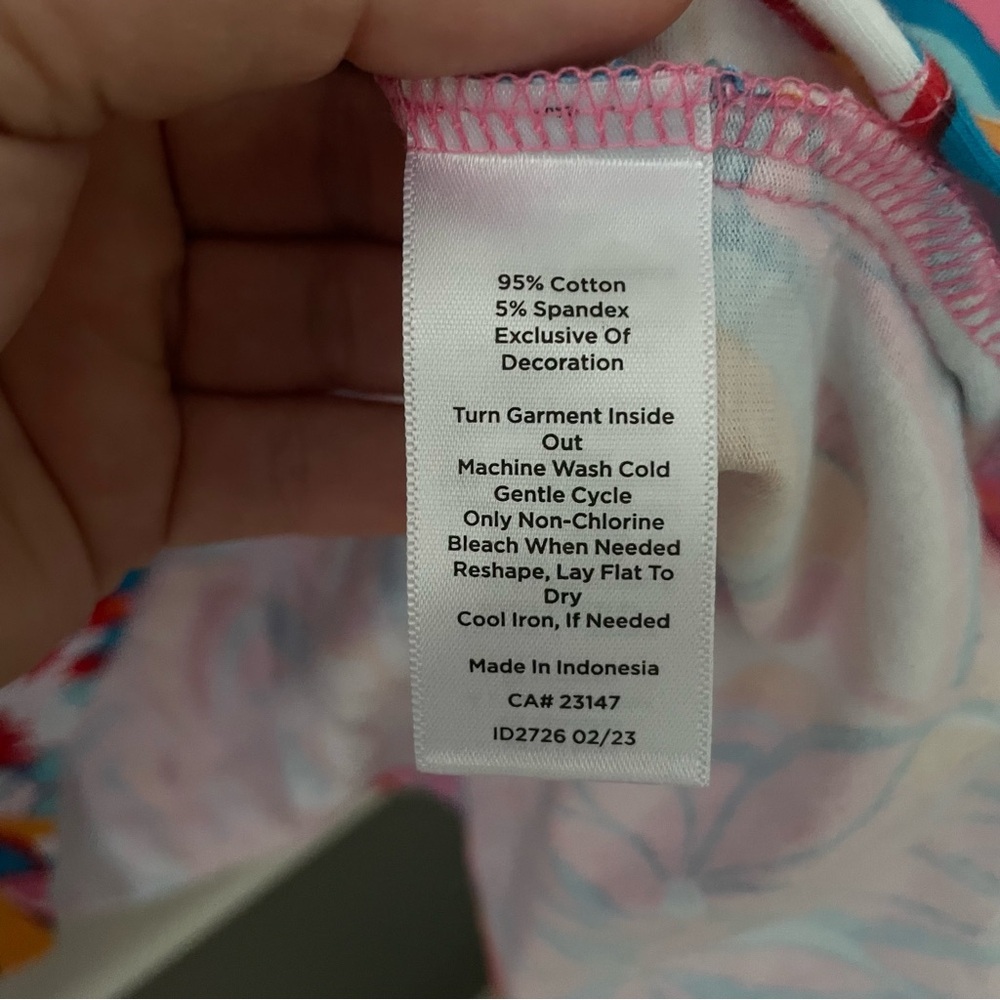 Talbots Women's Colorful Tunic Top Crochet Detail Neck Beachy Size 1X - Picture 7 of 8